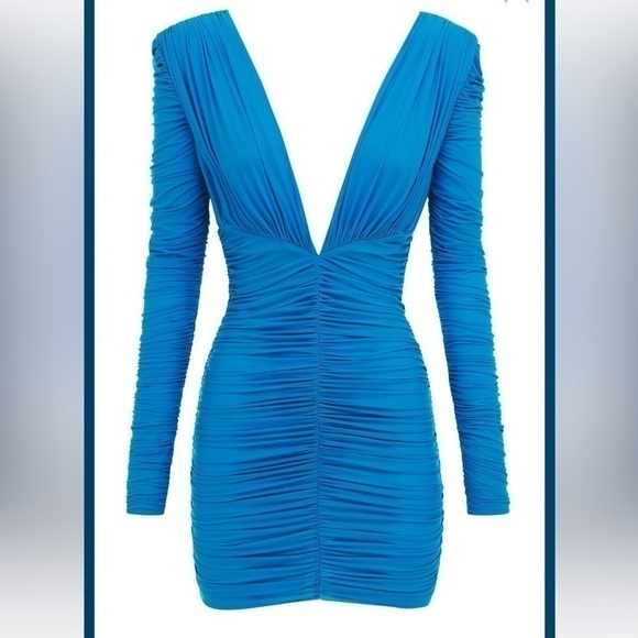 Alex Perry Tatum Mini Dress Blue - Picture 2 of 7